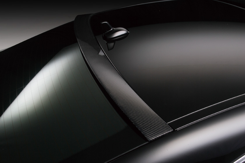 WALD Mercedes-Benz CLS C218 carbon-look roof spoiler detail over the rear window