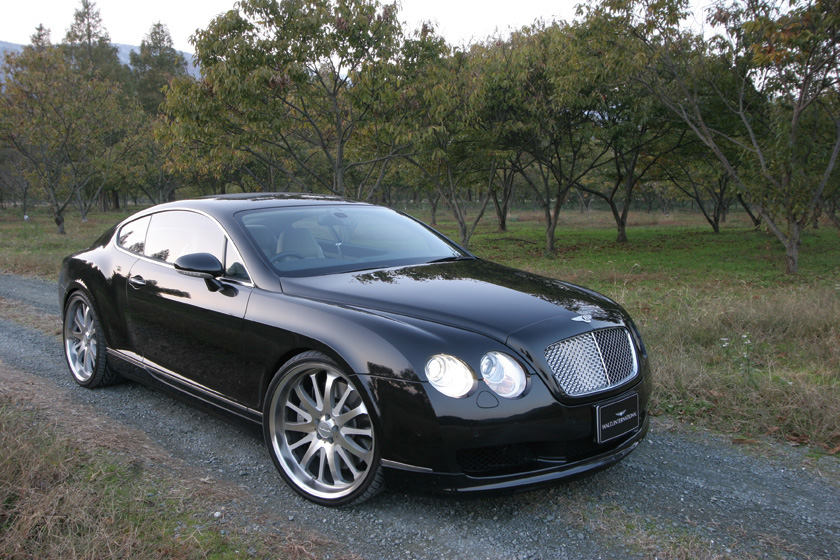 Bentley Continental GT WALD Executive Line body kit UK, black coupe photographed outdoors