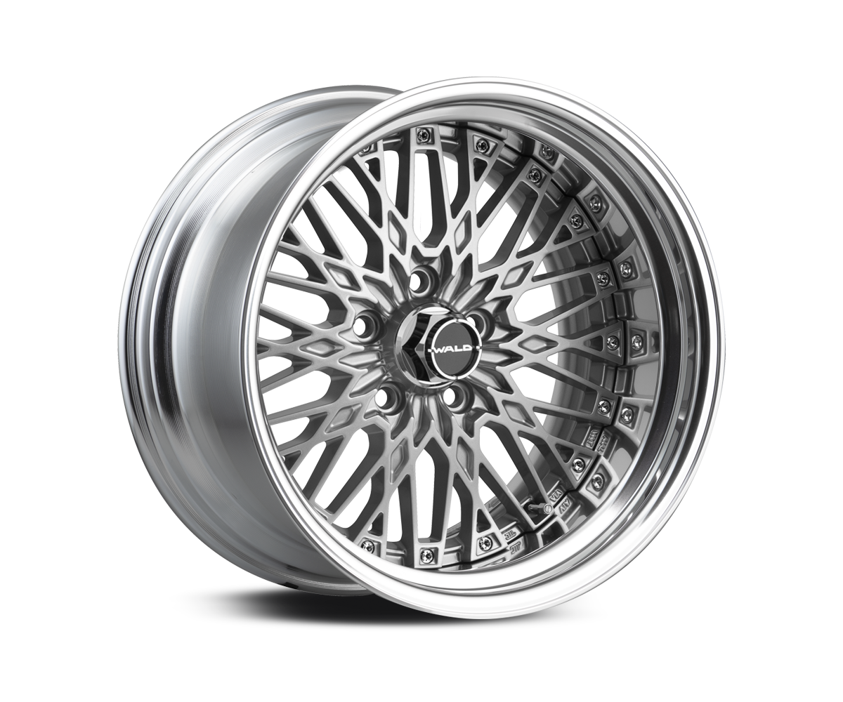 WALD Classic Mesh CM12C 2-piece wheel in Silver with Alumite Rim
