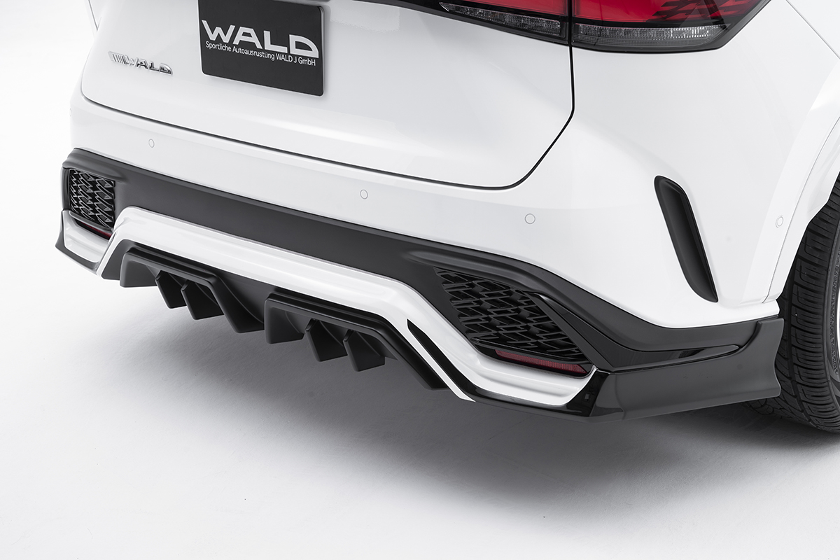 WALD Lexus RX500h rear skirt detail — ABS rear skirt with diffuser fins