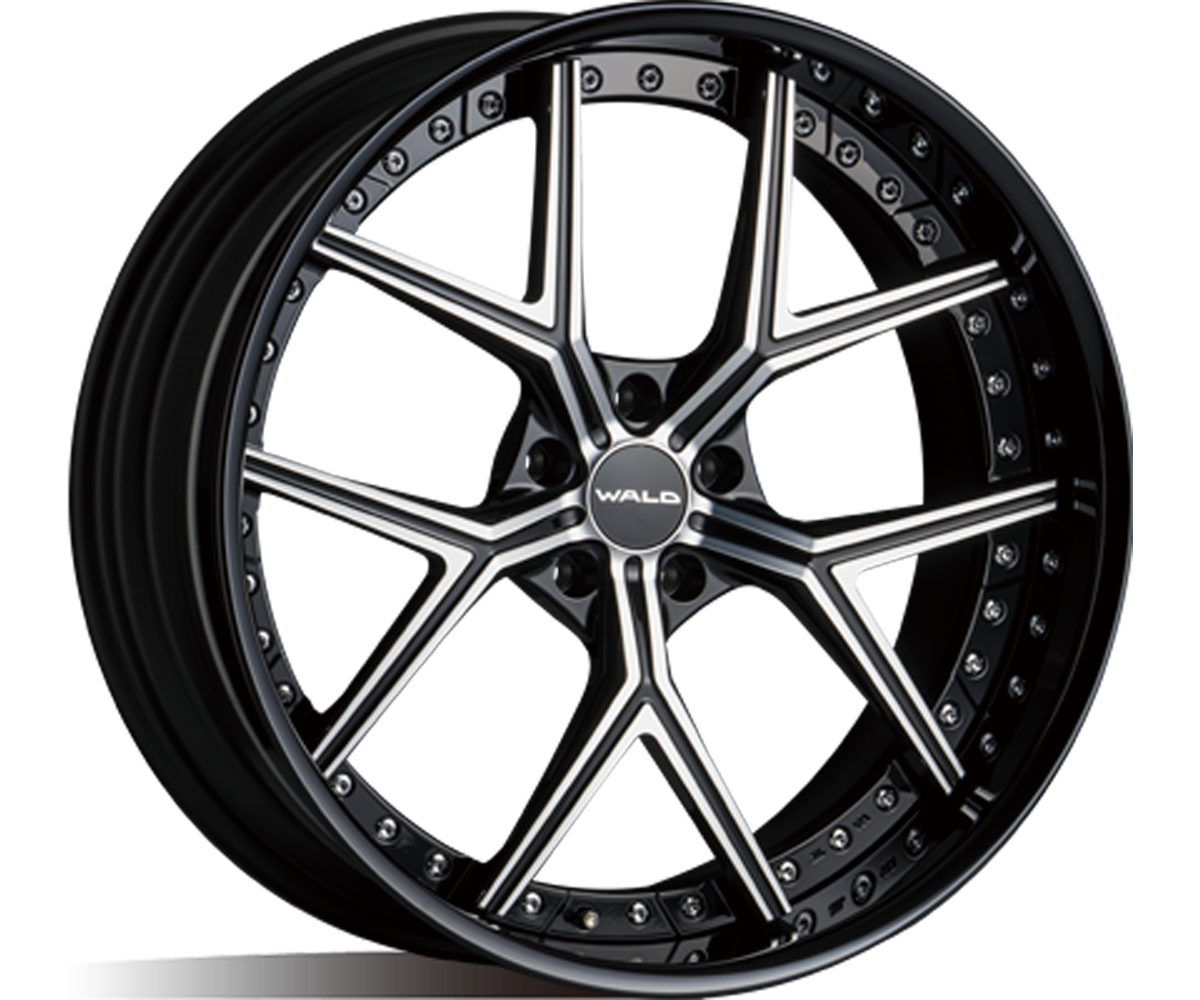 WALD ILLIMA I13F 3-piece forged 24 inch wheel in Black Polish with black alumite rim