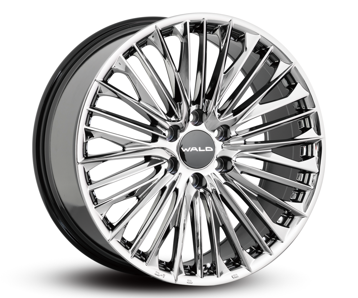 WALD Genuine Line F-001 22 inch 1-piece wheel in SBC Super Black Coat, 6-stud application for Lexus LX 600 and Toyota Land Cruiser L300 and L250