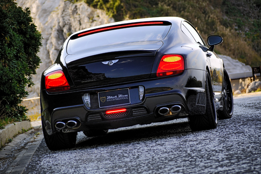 Bentley Continental GT WALD Black Bison Edition 2008–2010 — rear view with WALD rear bumper spoiler, boot spoiler and twin oval exhaust mufflers