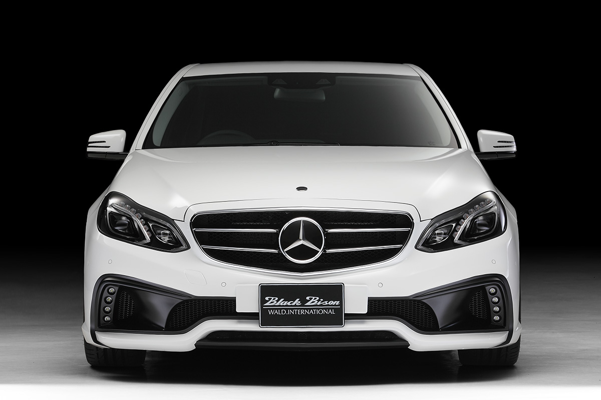 Mercedes-Benz E-Class W212 WALD Black Bison front bumper spoiler head-on studio view
