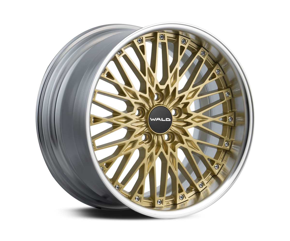 WALD Classic Mesh CM12C 2-piece wheel in Gold with Cut Alumite Rim