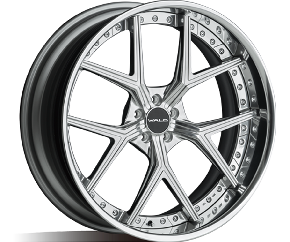 WALD ILLIMA I13F 3-piece forged 24 inch wheel in Buff Polish with alumite rim