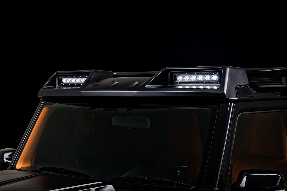 WALD Black Bison Edition Suzuki Jimny Nomade JC74W — front roof spoiler with illuminated LEDHMLB1030 LED lamp units