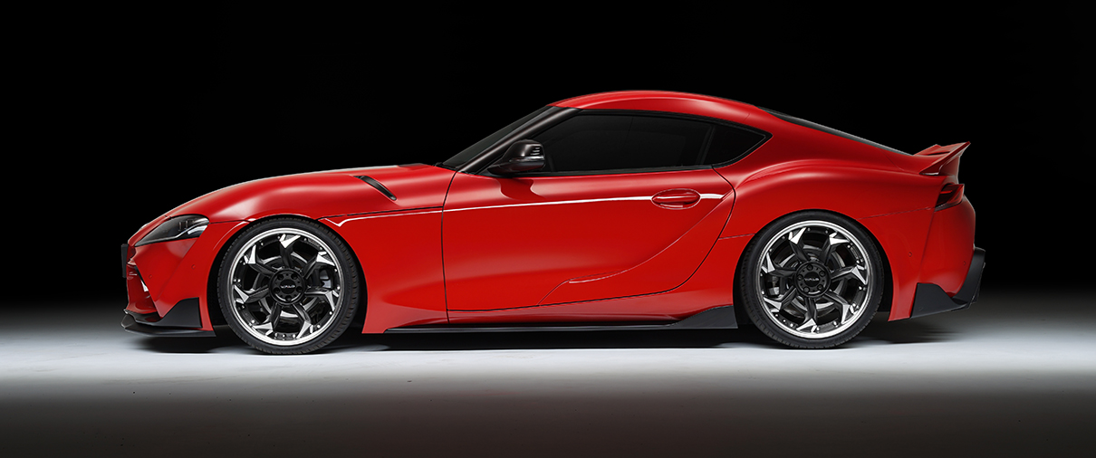 WALD Sports Line Toyota Supra DB## full side profile showing boot spoiler and rear wing
