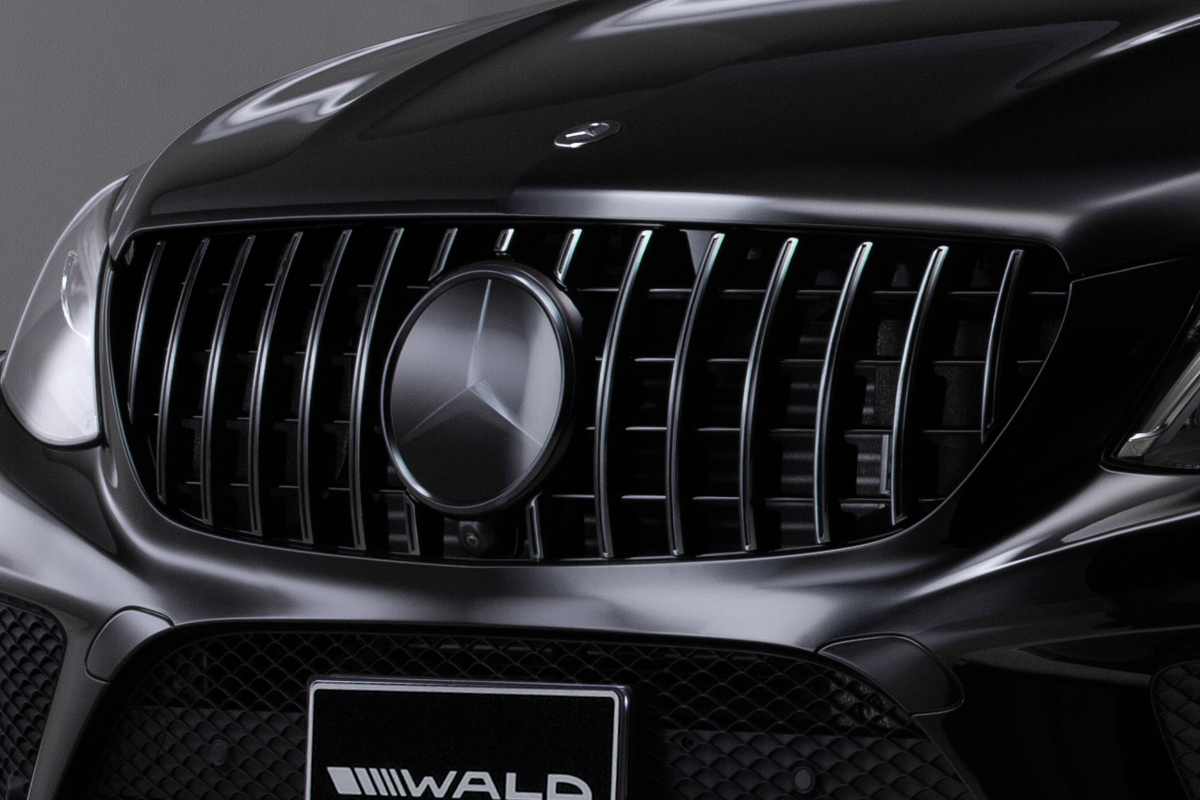 WALD Mercedes GLE Coupe C292 Sports Line Panamericana grille detail with Mercedes-Benz star emblem