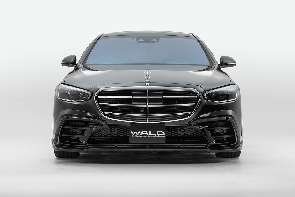 WALD W223 spoiler — head-on front view of the Mercedes-Benz S-Class AMG Line W223