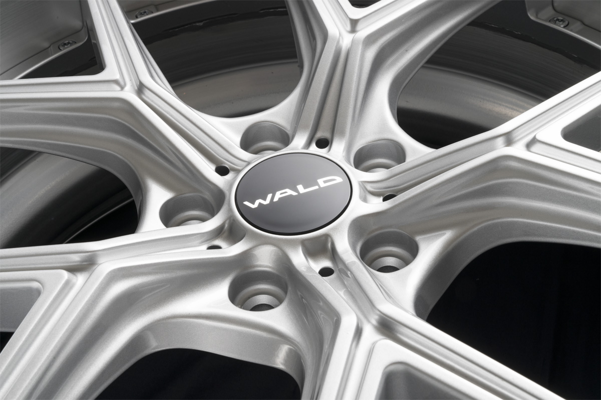 Centre cap and spoke macro detail of the WALD ILLIMA I 12F forged wheel in Silver