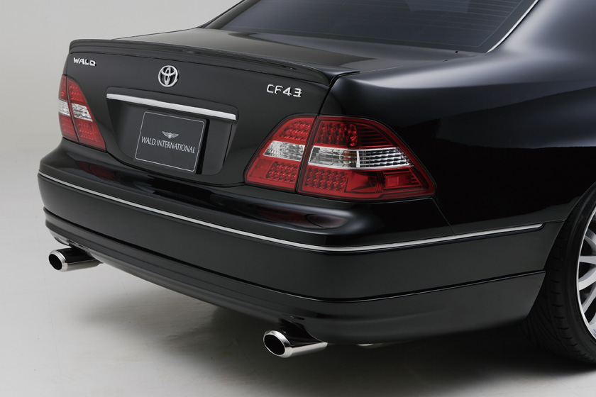 WALD Executive Line Toyota Celsior UCF30/31 M/C before — rear bumper detail with WALD rear skirt, CF43 badging and polished exhaust tips
