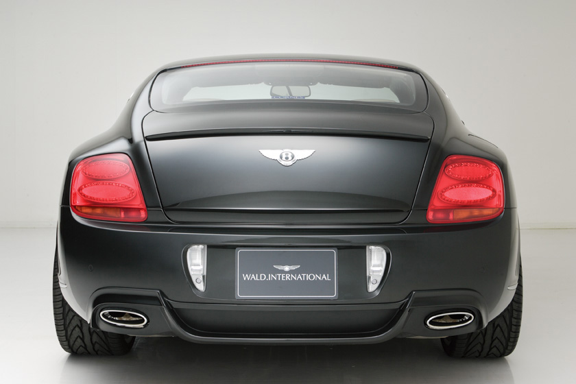 Bentley Continental GT Executive Line body kit rear view with twin oval exhaust outlets and boot spoiler