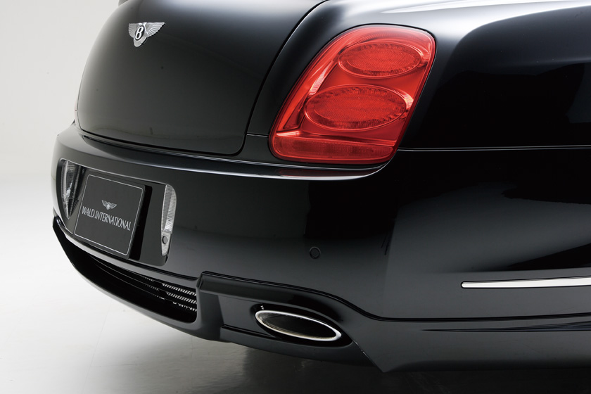 WALD Bentley Continental Flying Spur Executive Line rear bumper skirt and oval exhaust tip detail
