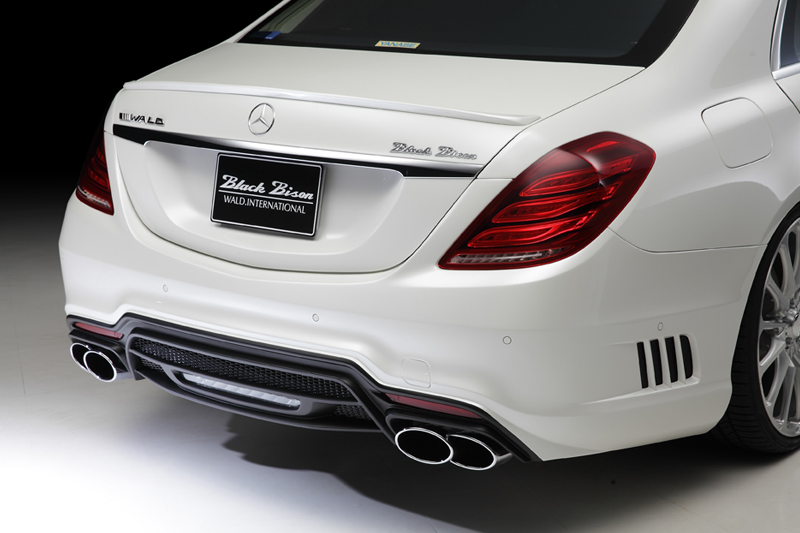 WALD Black Bison Mercedes-Benz S-Class W222 rear bumper spoiler with twin 240 mm stainless steel exhaust tips