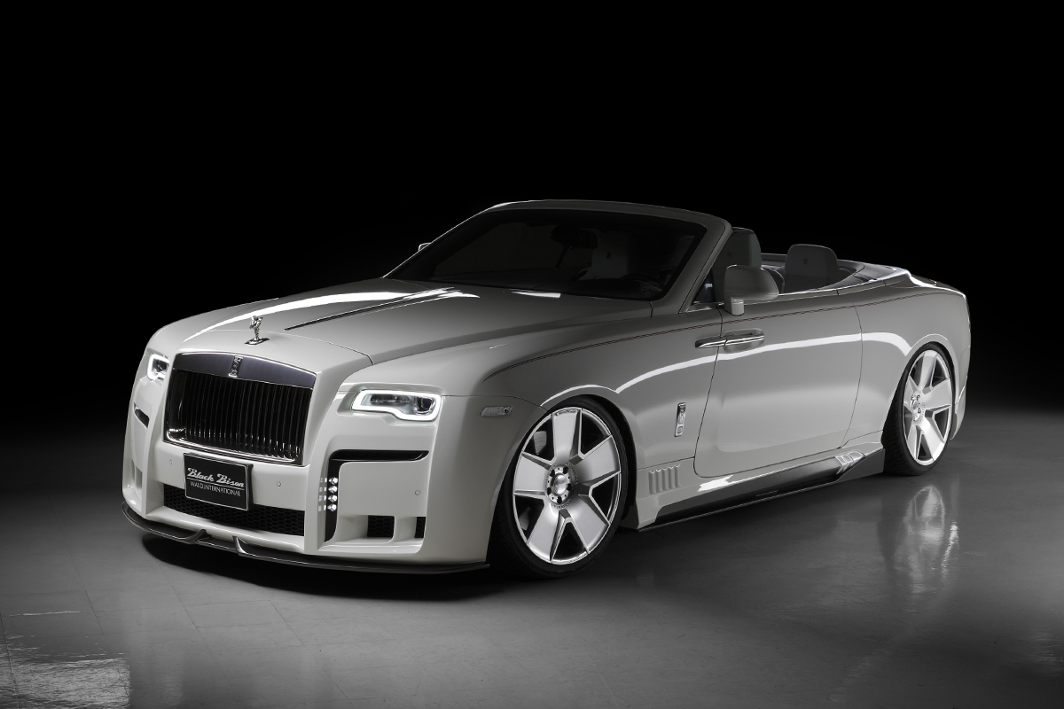 WALD Black Bison Edition Rolls-Royce Dawn body kit — front three-quarter view — Premier Auto Design