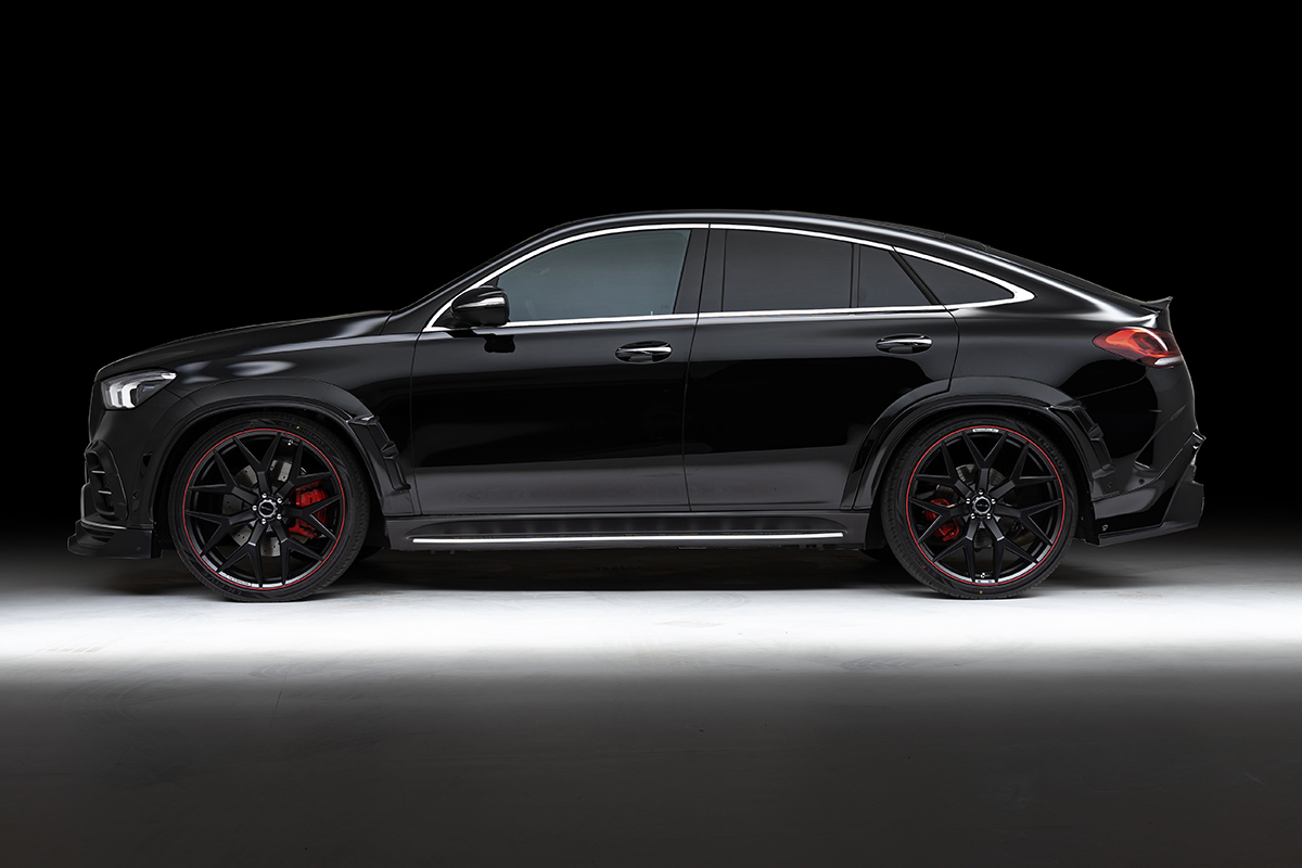 Mercedes GLE-Class Coupe C167 WALD Black Bison side profile showing wide arch package and coupe roofline