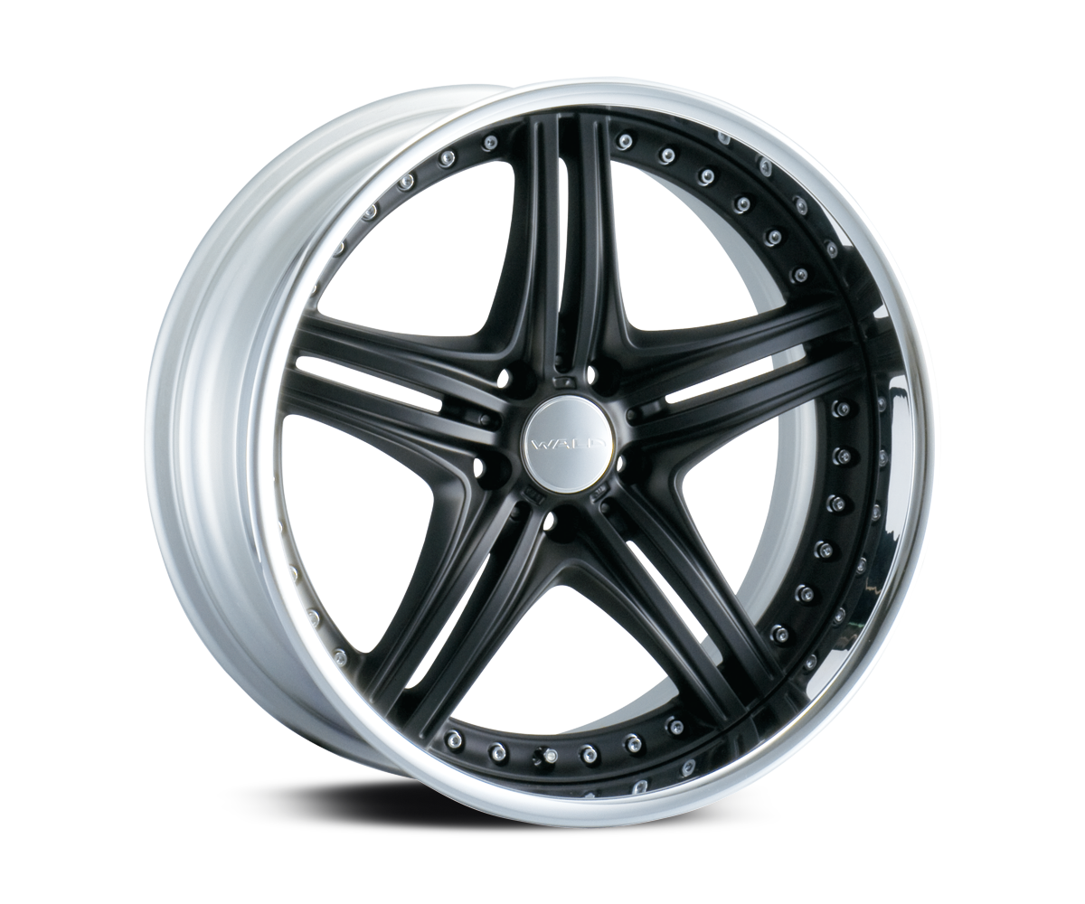 WALD MAHORA M13C 3-piece wheel in Matte Black with polished alumite rim