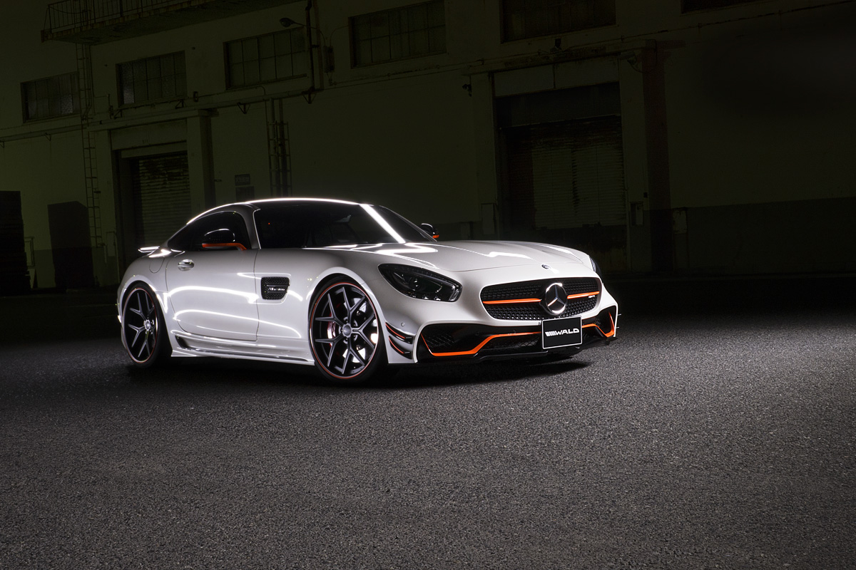 WALD Black Bison Mercedes-AMG GT C190 body kit — white AMG GT with full WALD aerodynamic conversion