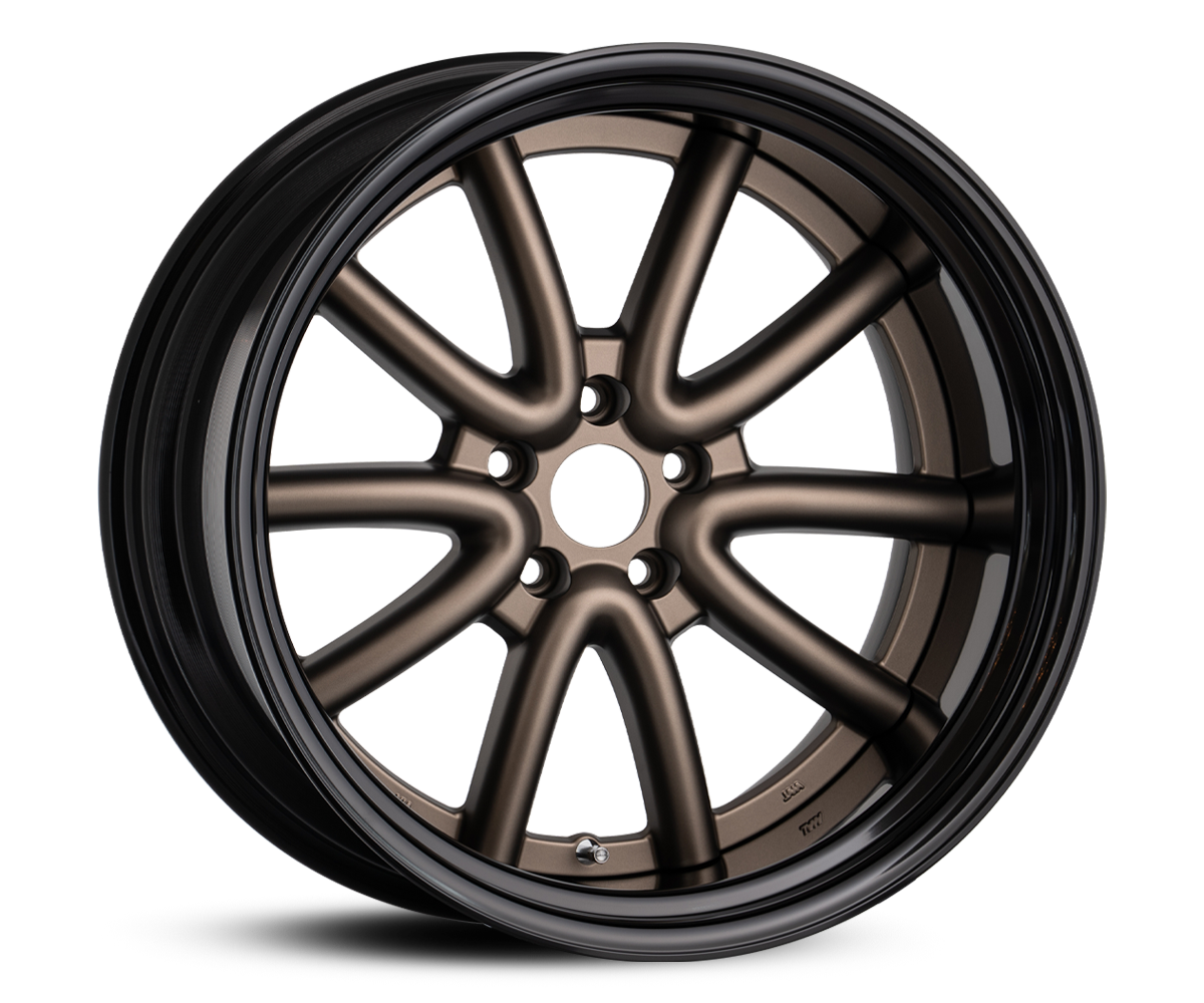 WALD Octopus Racing 2-piece wheel in Matte Bronze with black alumite rim